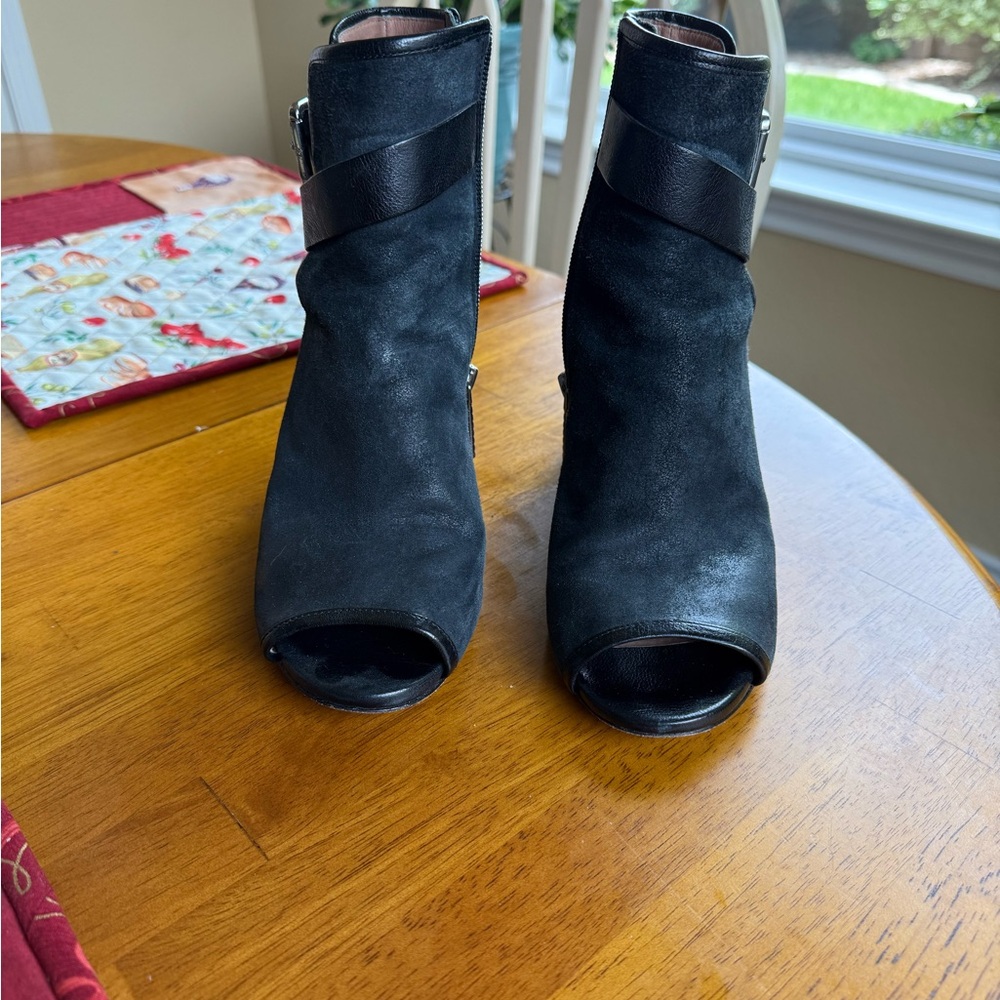 Donald J. Pliner Black Ankle Booties with Peep-Toe